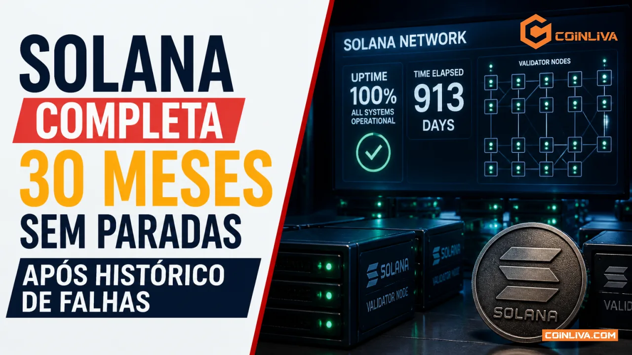 Solana completa 30 meses sem paradas após histórico de falhas