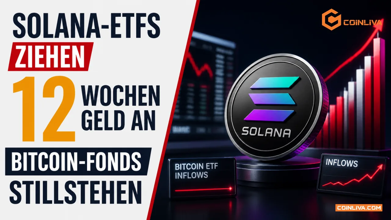 Solana-ETFs ziehen 12 Wochen Geld an - Bitcoin-Fonds stillstehen