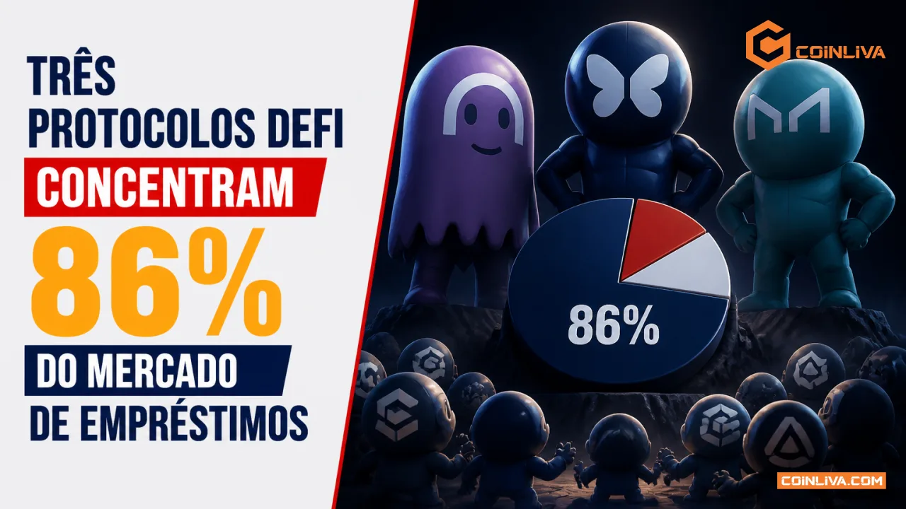 Três protocolos DeFi concentram 86 porcento do mercado de empréstimos