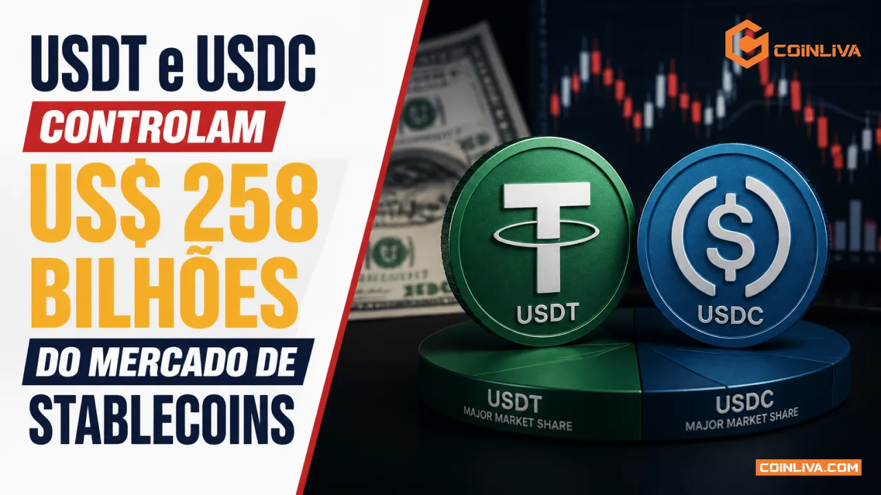 USDT e USDC controlam US$ 258 bilhões do mercado de stablecoins