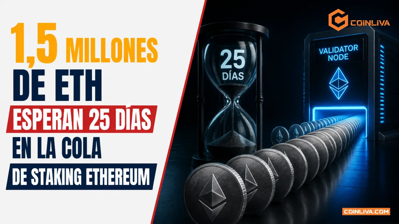 1,5 millones de ETH esperan 25 días en la cola de staking Ethereum