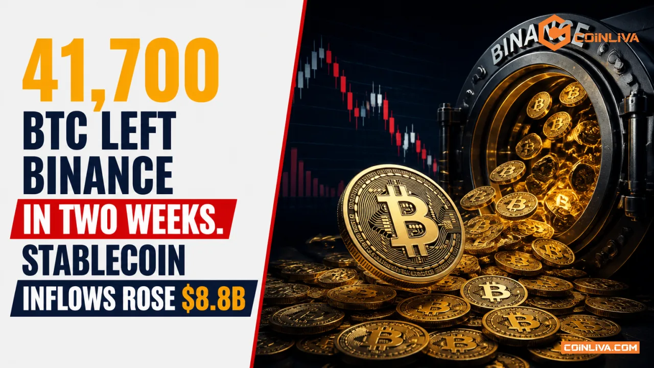 41,700 BTC Left Binance in Two Weeks. Stablecoin Inflows Rose $8.8B