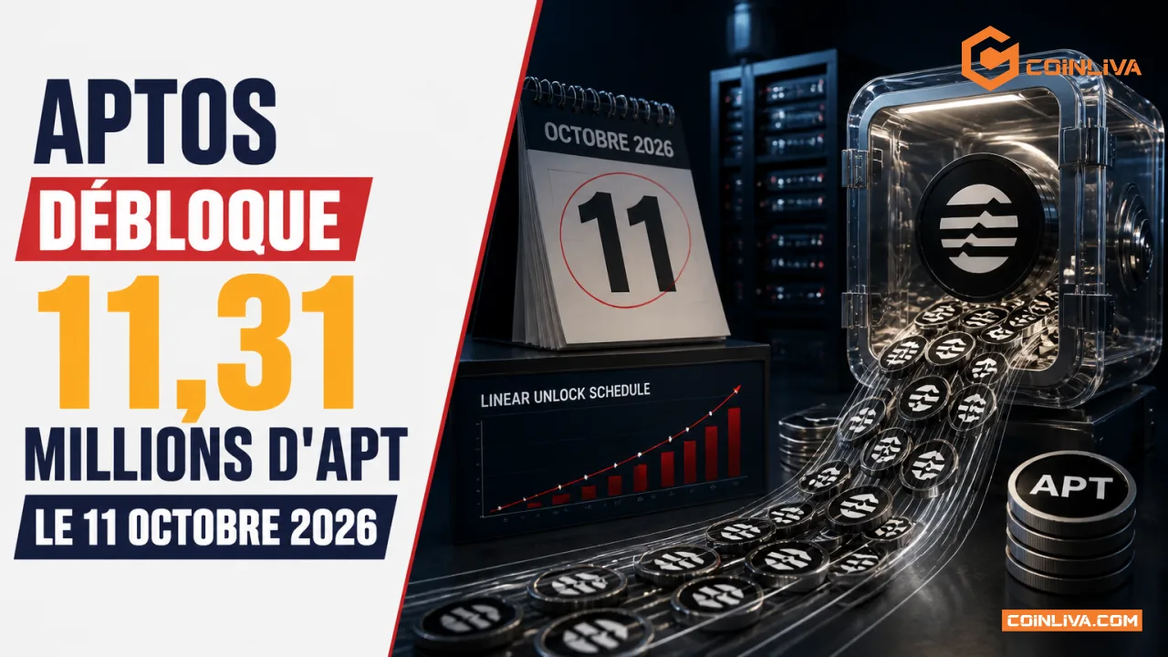 Aptos débloque 11,31 millions d'APT le 11 octobre 2026