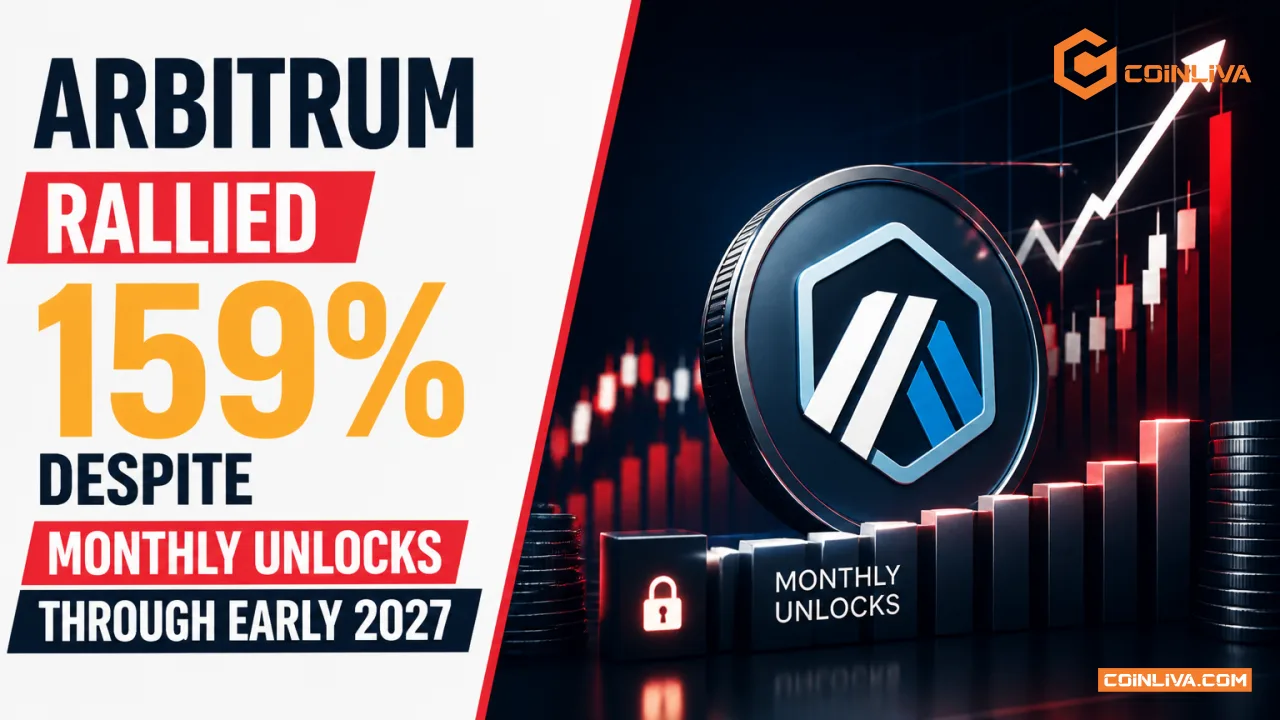 Arbitrum rallied 159% despite monthly unlocks through early 2027