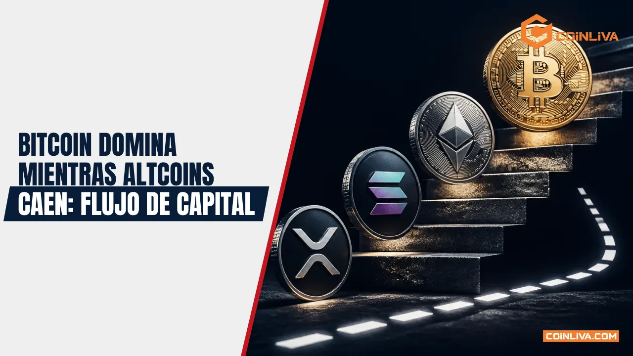 Bitcoin domina mientras altcoins caen: flujo de capital