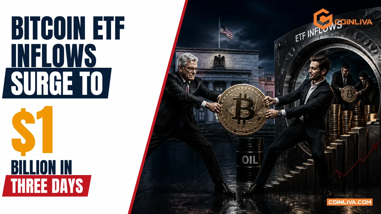 Bitcoin ETF Inflows Surge to $1 Billion in Three Days