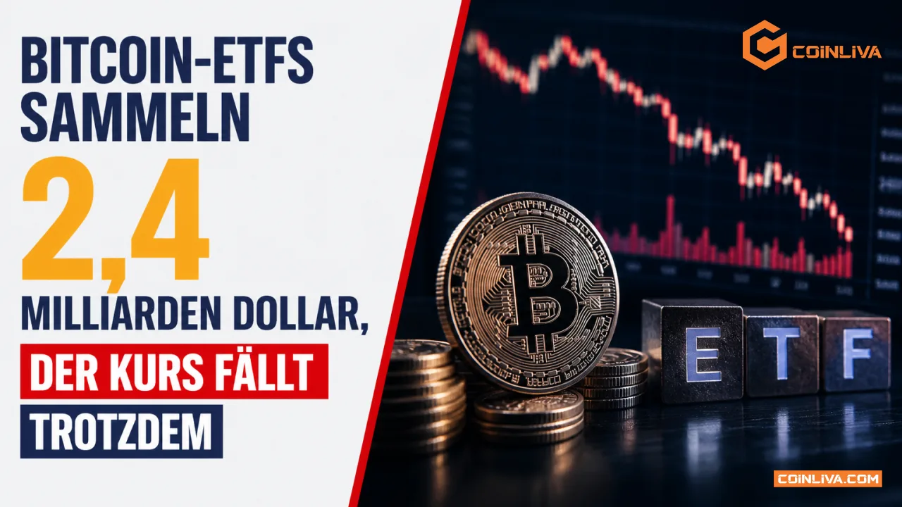 Bitcoin-ETFs sammeln 2,4 Milliarden Dollar, der Kurs fällt trotzdem