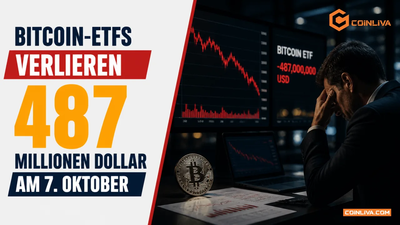 Bitcoin-ETFs verlieren 487 Millionen Dollar am 7. Oktober