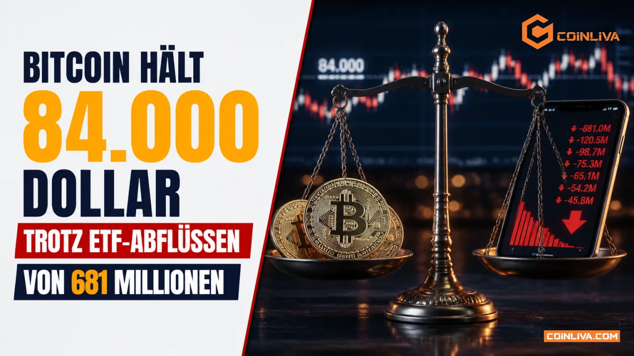 Bitcoin hält 84.000 Dollar trotz ETF-Abflüssen von 681 Millionen