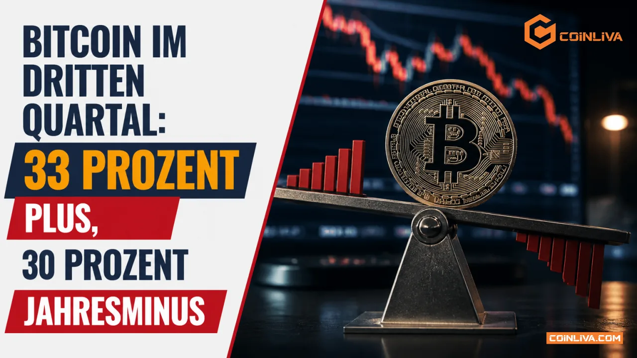 Bitcoin im dritten Quartal: 33 Prozent Plus, 30 Prozent Jahresminus
