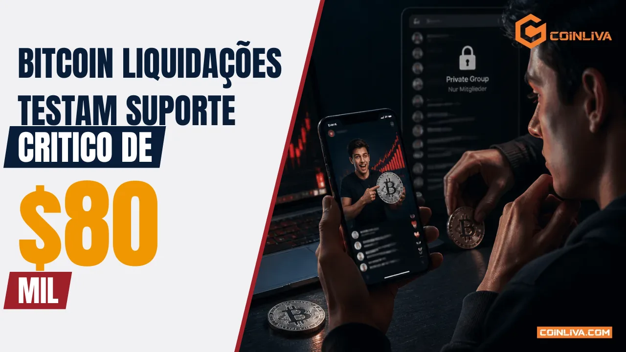 Bitcoin liquidações testam suporte critico de $80 mil