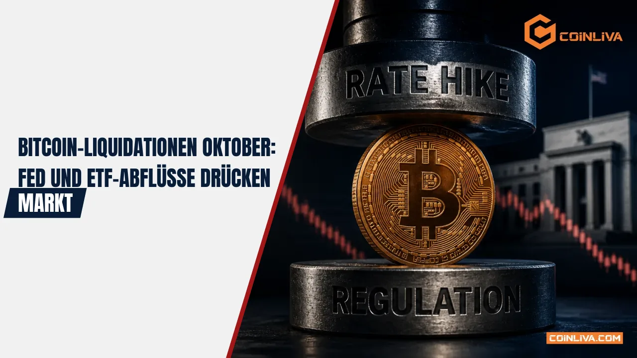 Bitcoin-Liquidationen Oktober: Fed und ETF-Abflüsse drücken Markt