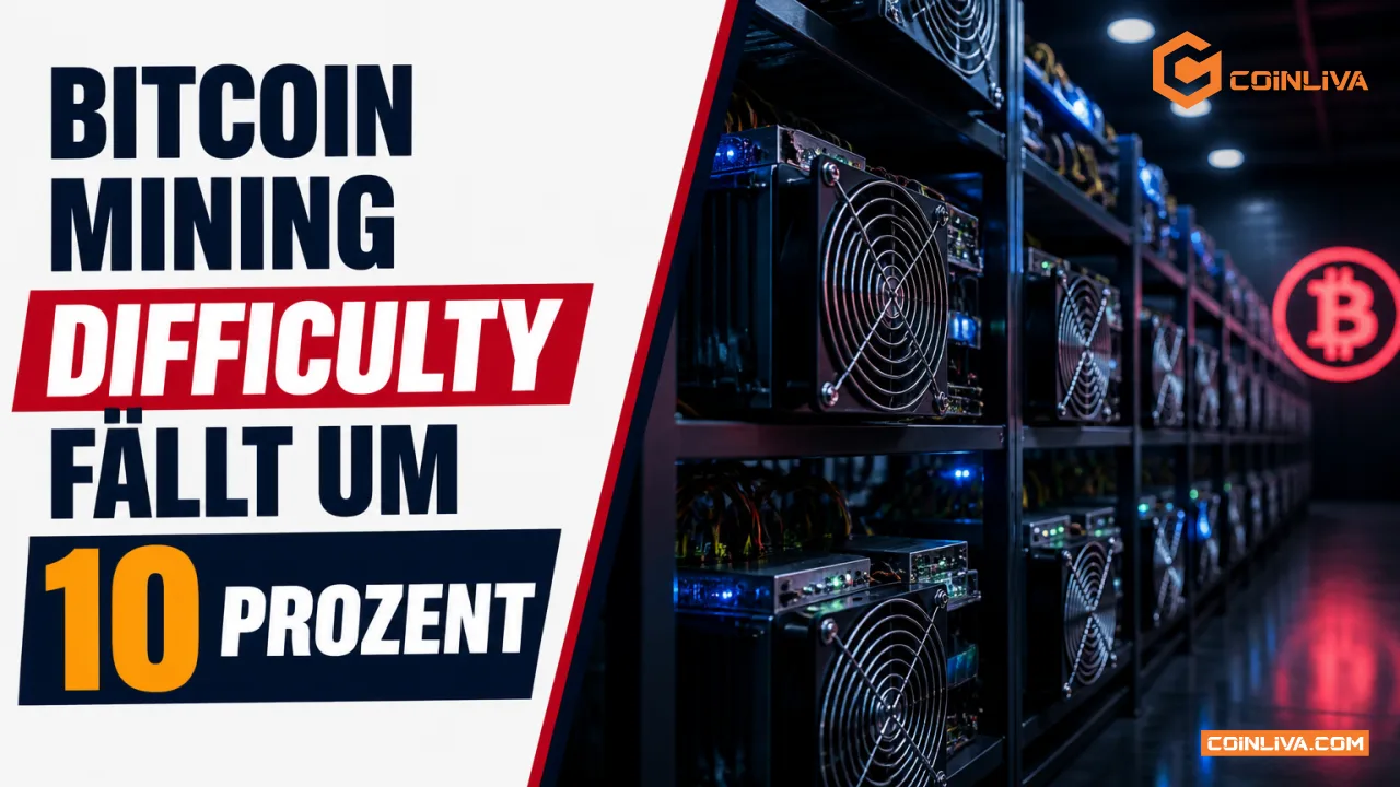 Bitcoin Mining Difficulty fällt um 10 Prozent