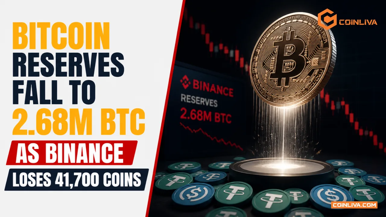 Bitcoin Reserves Fall to 2.68M BTC as Binance Loses 41,700 Coins