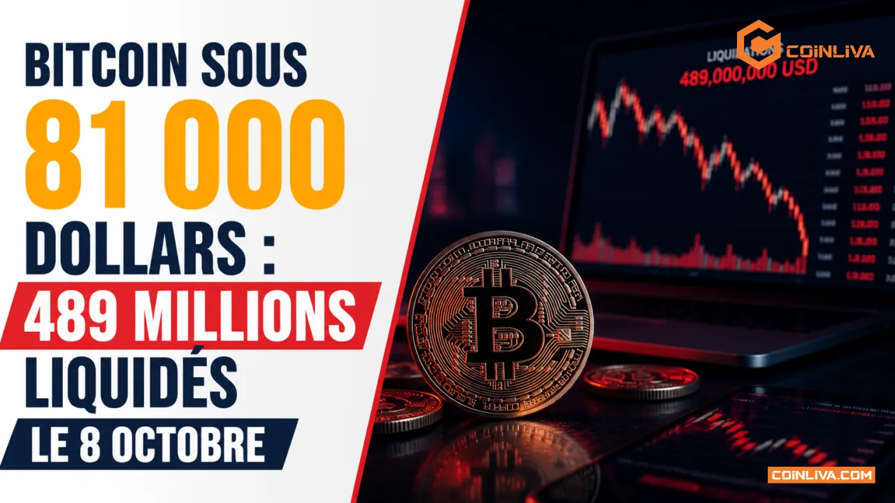 Bitcoin sous 81 000 dollars : 489 millions liquidés le 8 octobre