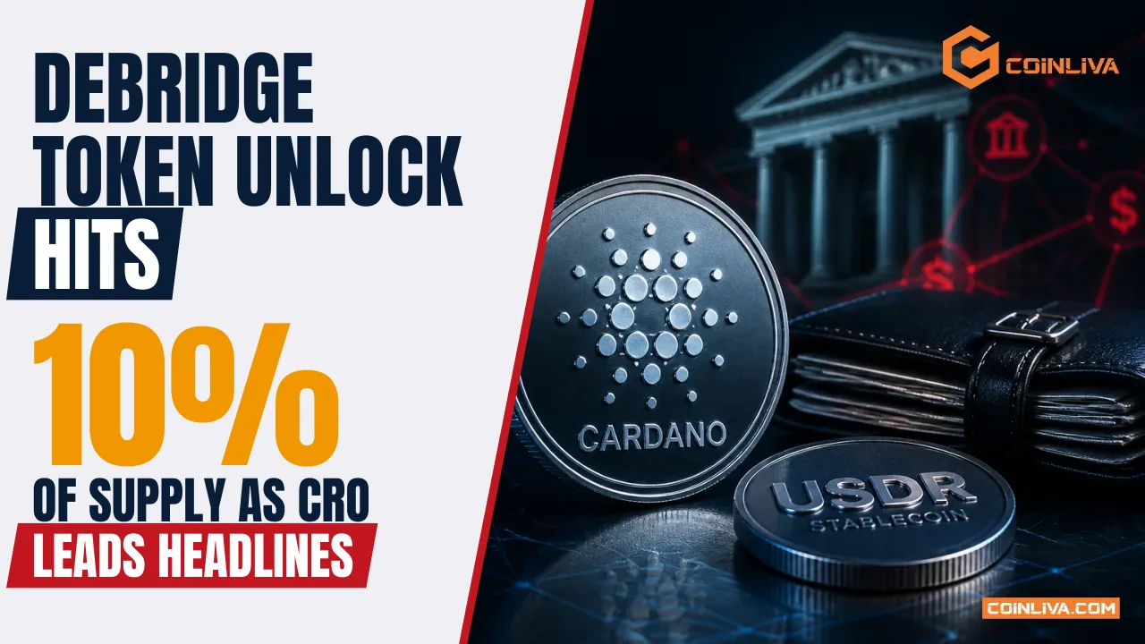 deBridge token unlock hits 10% of supply as CRO leads headlines