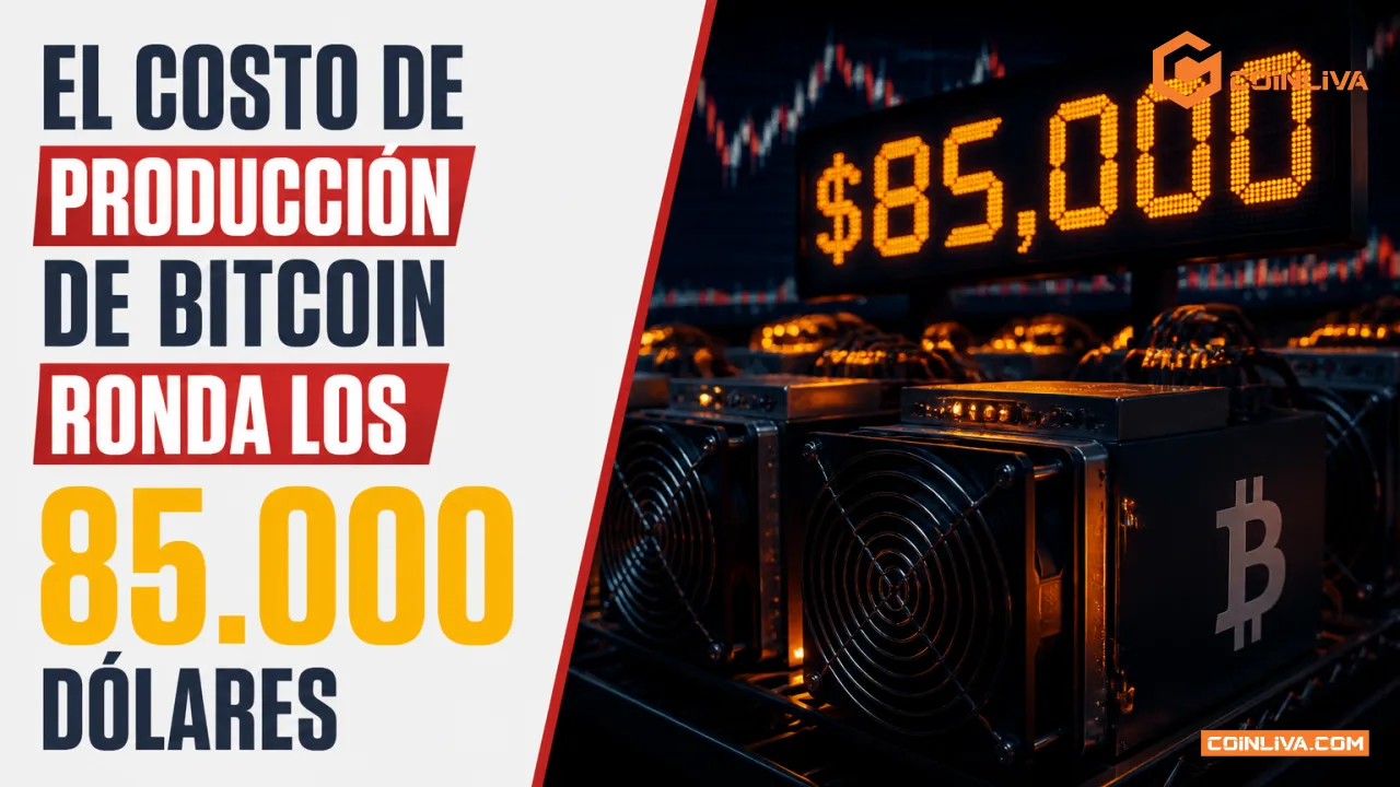 El costo de producción de Bitcoin ronda los 85.000 dólares