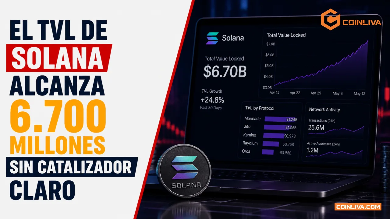 El TVL de Solana alcanza 6.700 millones sin catalizador claro