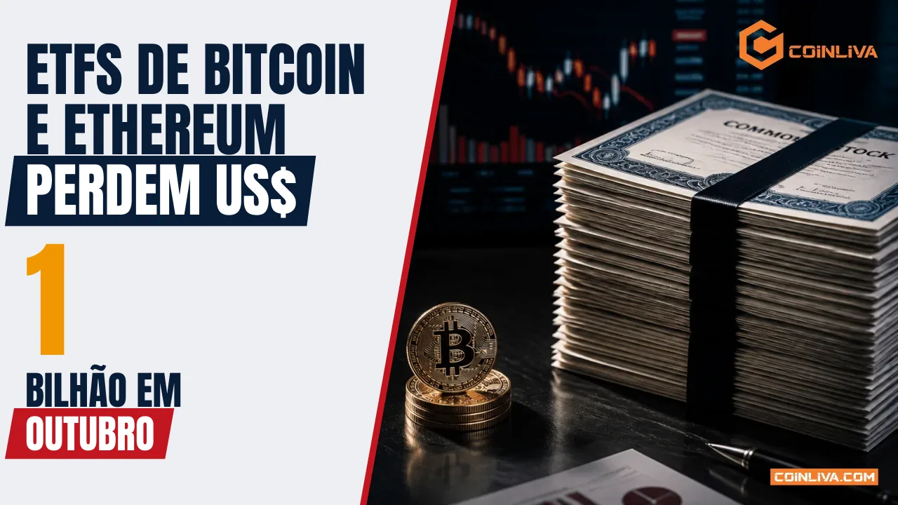 ETFs de Bitcoin e Ethereum perdem US$ 1 bilhão em outubro