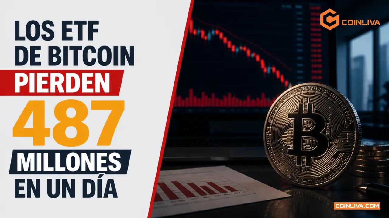 Los ETF de Bitcoin pierden 487 millones en un día