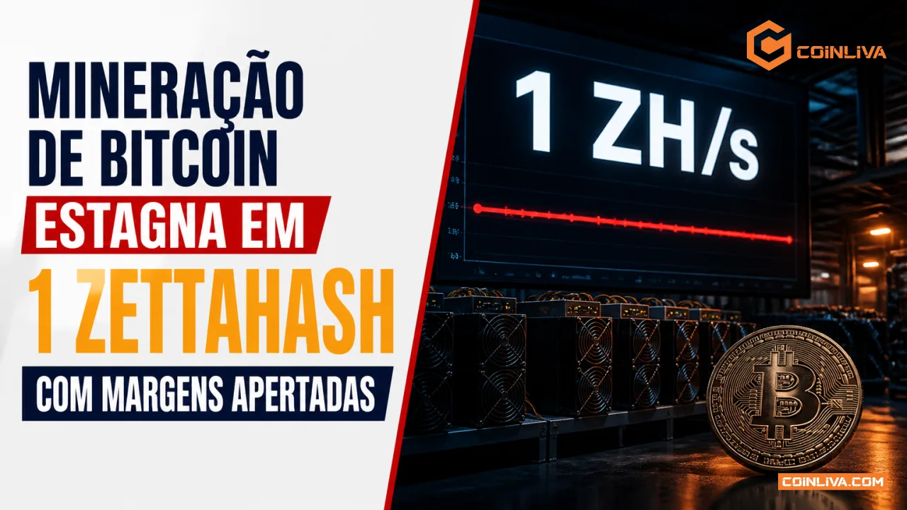 Mineração de Bitcoin estagna em 1 zettahash com margens apertadas