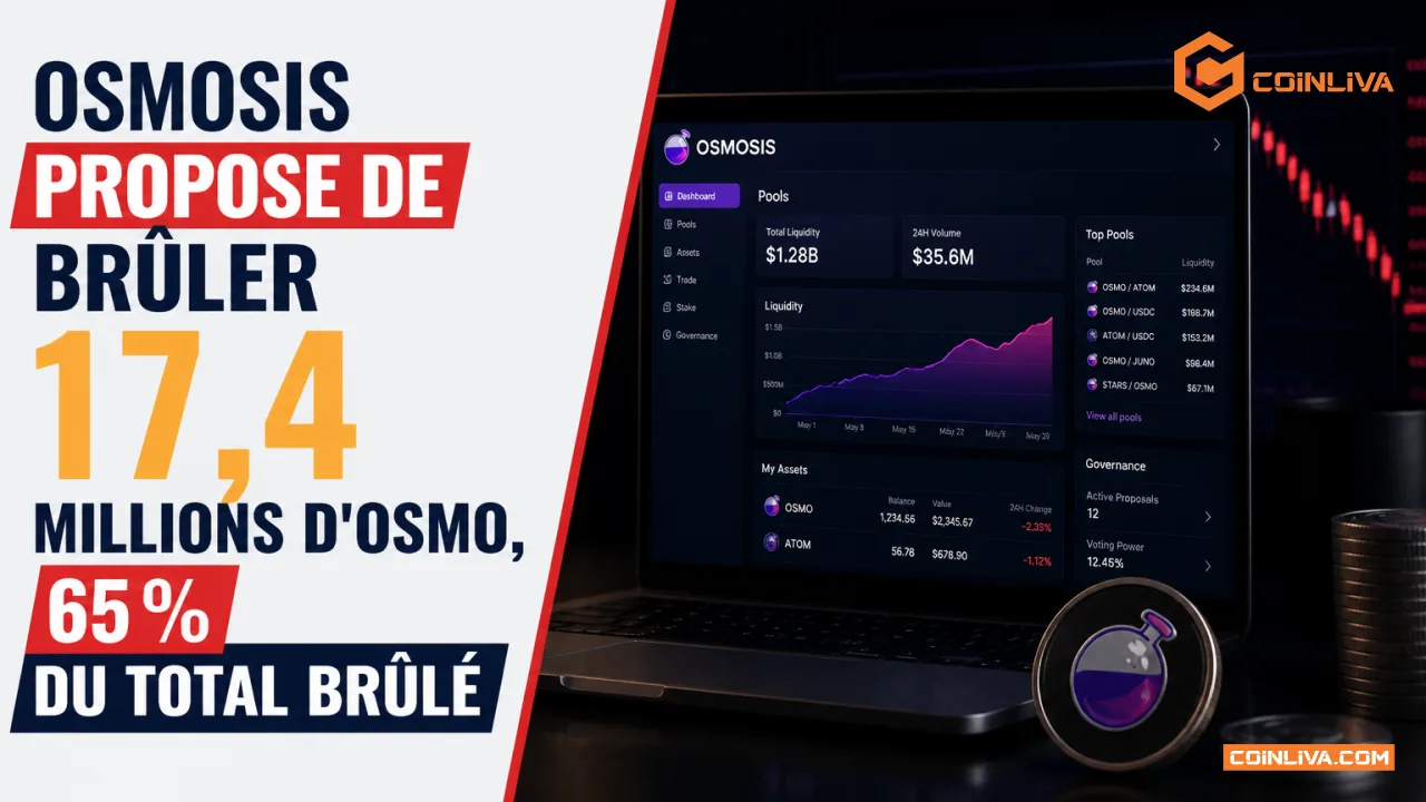 Osmosis propose de brûler 17,4 millions d'OSMO, 65 % du total brûlé