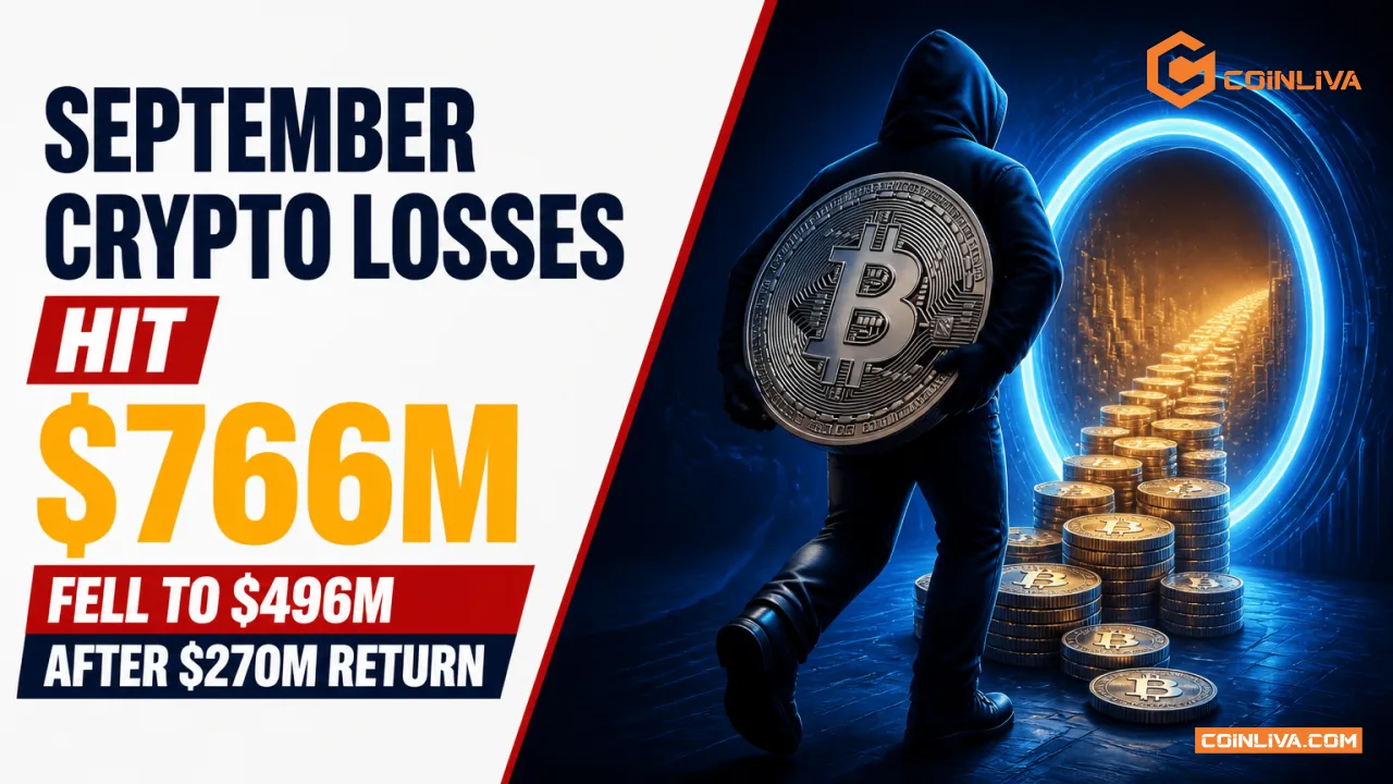 September Crypto Losses Hit $766M, Fell to $496M After $270M Return