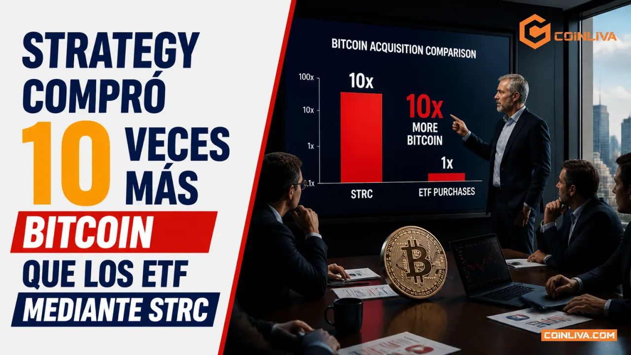 Strategy compró 10 veces más bitcoin que los ETF mediante STRC
