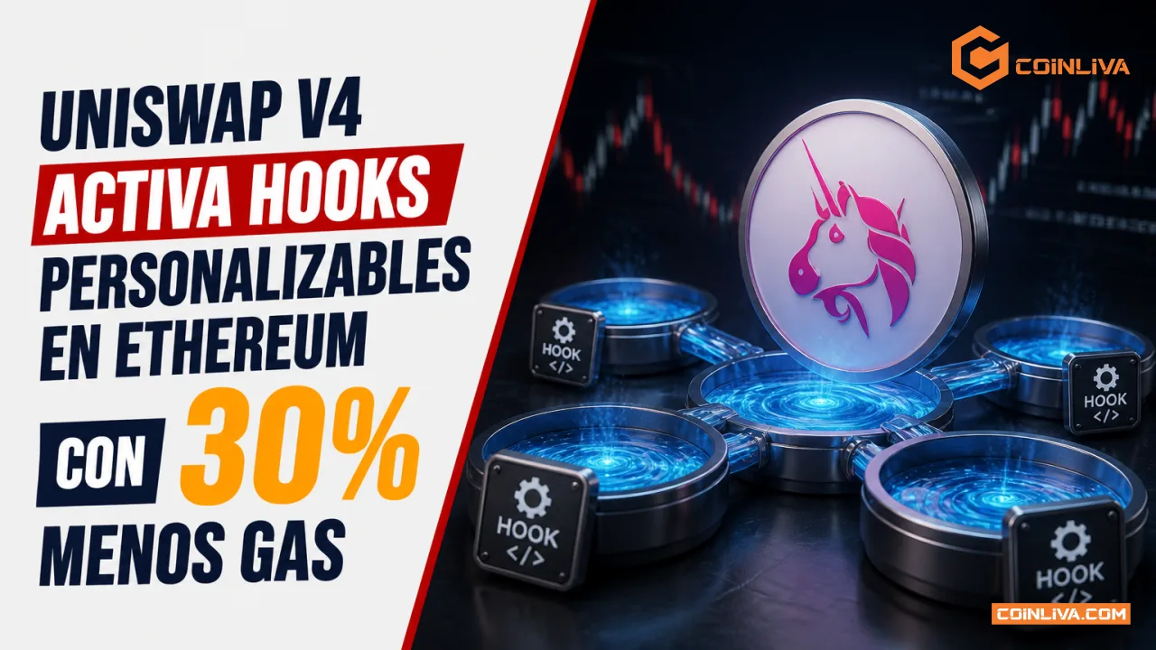Uniswap V4 activa hooks personalizables en Ethereum con 30% menos gas